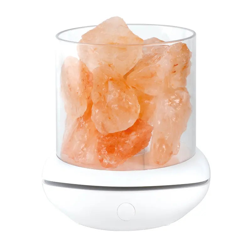 LED Rechargeable Anion Salt Lamp for Atmosphere Lighting - USB plugged in