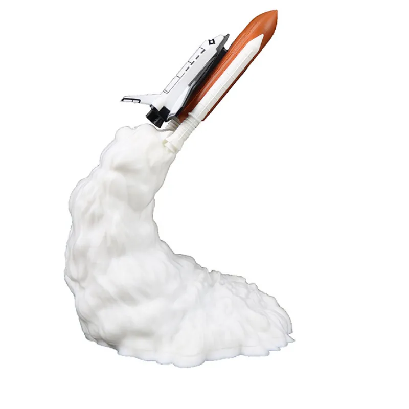 3D Printed Rocket Space Shuttle Lamp and Night Light, Creative Astronaut-Themed LED Bedroom Lighting Decoration, Unique Space Exploration Table Lamp for Kids' Bedrooms, Gaming Rooms, Study Desks, Modern Home Interiors, and Science Fiction Inspired Decorat