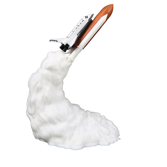 3D Printed Rocket Space Shuttle Lamp and Night Light, Creative Astronaut-Themed LED Bedroom Lighting Decoration, Unique Space Exploration Table Lamp for Kids' Bedrooms, Gaming Rooms, Study Desks, Modern Home Interiors, and Science Fiction Inspired Decorat