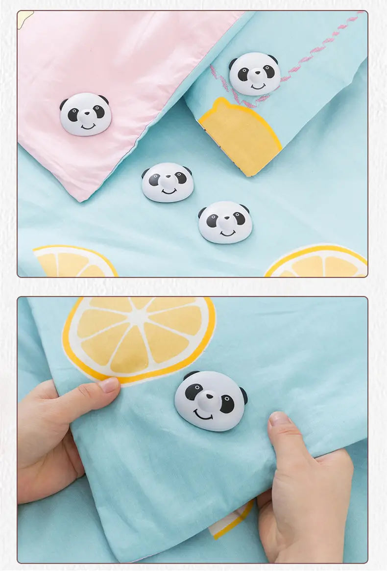 8pcs Cute Panda Non-Slip Duvet Cover Clips