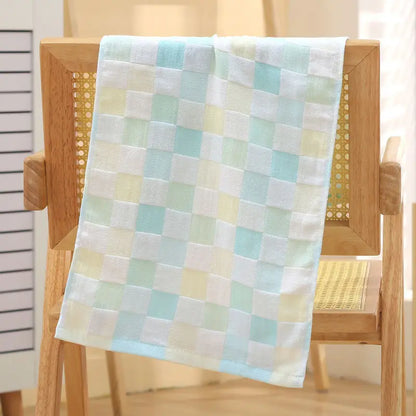 Color Grid Cotton Hand Towel - Super Soft Gauze (1PC)