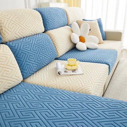 Solid Color Jacquard Stretch Sofa Cover - 1 Piece