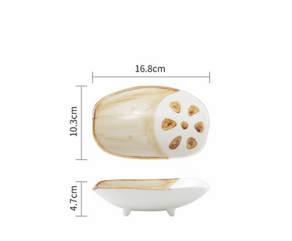 Cute Japanese Ceramic Snack Plates for Home Use