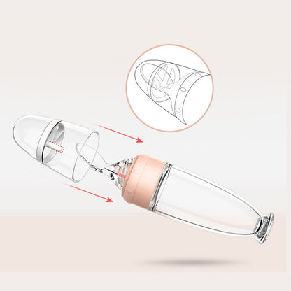New Baby Feeding Silicone Rice Porridge Bottle and Spoon