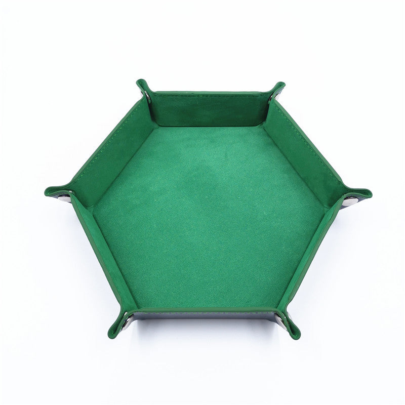 Hexagon Velvet Dice Tray and Foldable Storage Box