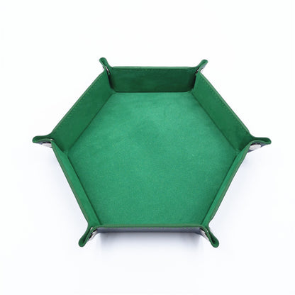 Hexagon Velvet Dice Tray and Foldable Storage Box