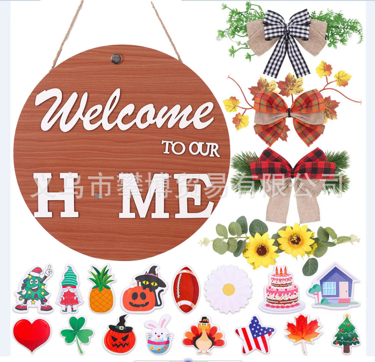 Wooden Welcome Wall Decor for Home and Door