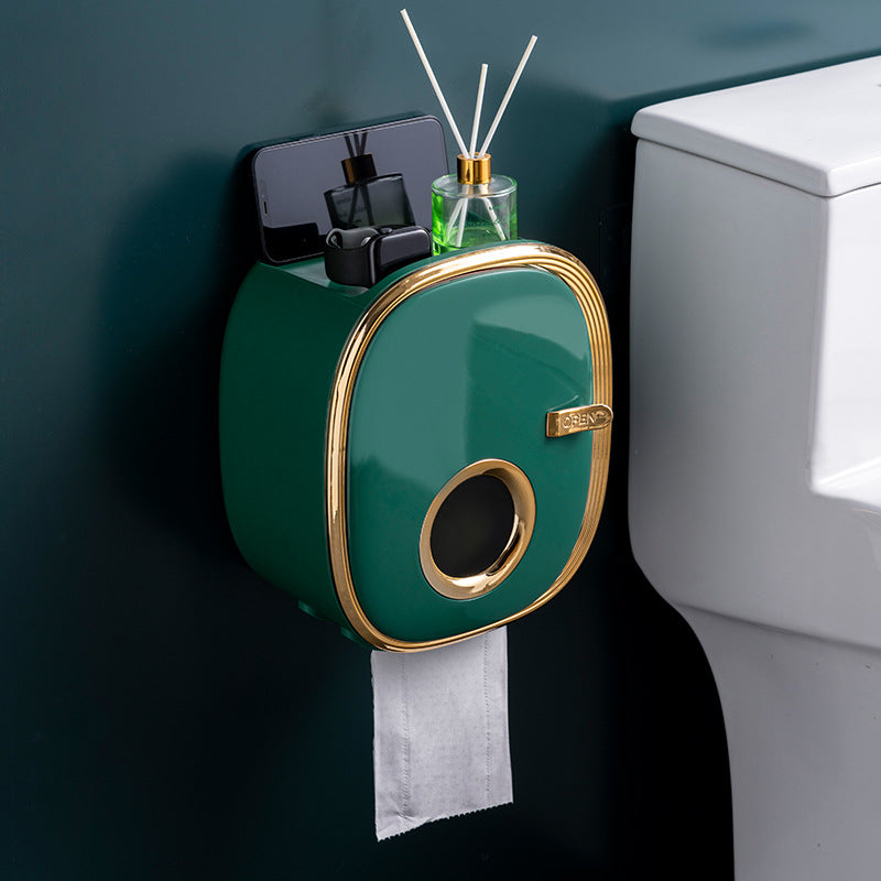 Wall-Mounted Tissue Box for Bathroom Storage Shelf