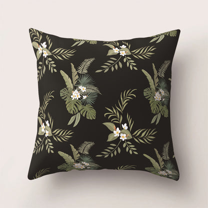 Tropical Rainforest Leaf Animal Print Cushion Cover