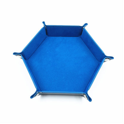 Hexagon Velvet Dice Tray and Foldable Storage Box
