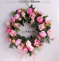 Realistic Silk Rose Wreath for Home Decor and Christmas