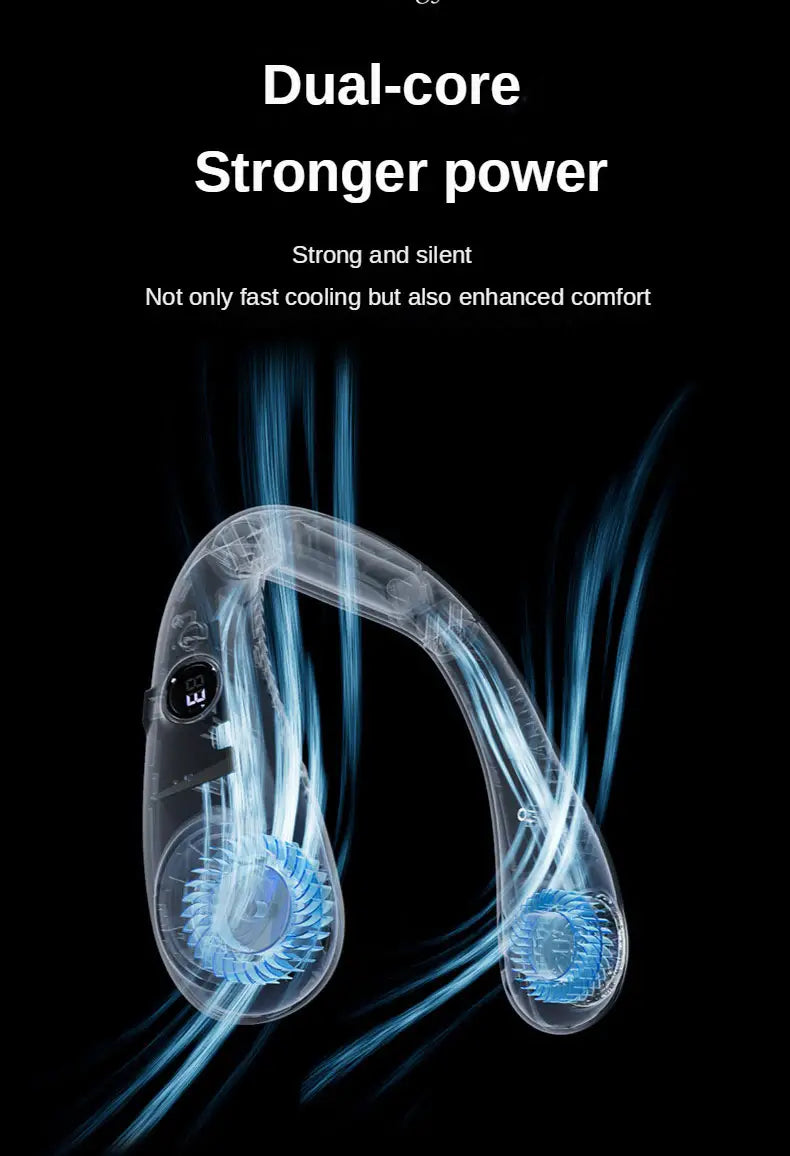 Portable LED Neck Fan for Summer Comfort and Coolness