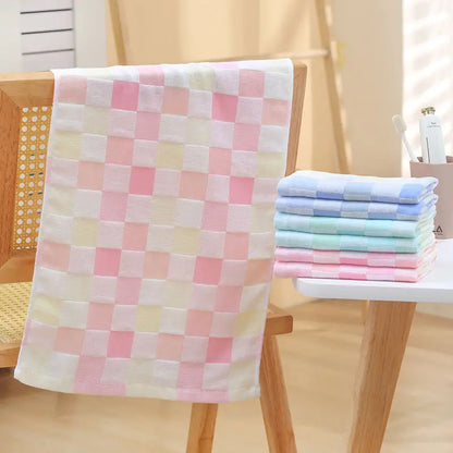 Color Grid Cotton Hand Towel - Super Soft Gauze (1PC)