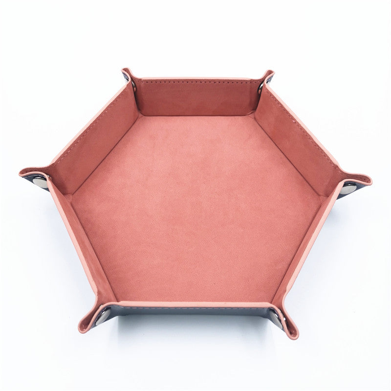 Hexagon Velvet Dice Tray and Foldable Storage Box