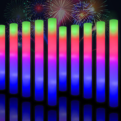 Taotuo 156PCS Foam Glow SticksValentines Day Gifts Glow in The Dark Party Supplies Three Flashing Modes Lighting up Foam Sticks for Wedding Christmas Concerts Birthday
