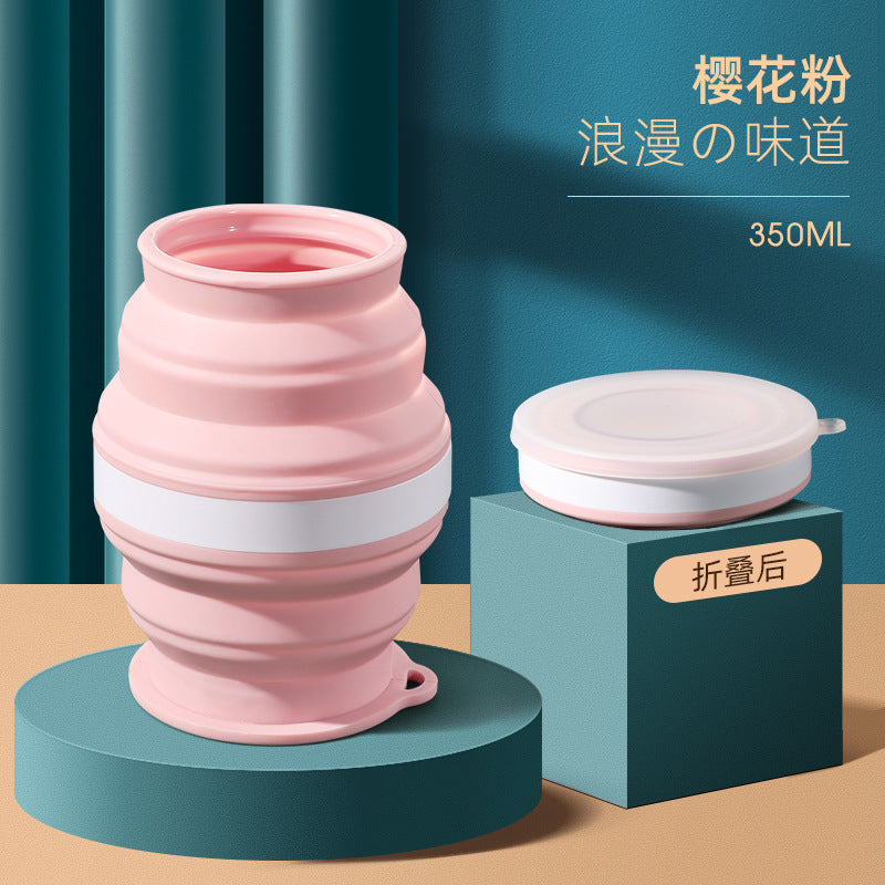 Portable Silicone Folding Travel Cup with Lid