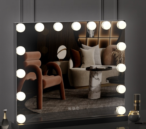 Bluetooth Makeup Mirror with Lighting and Touchscreen (One Set)