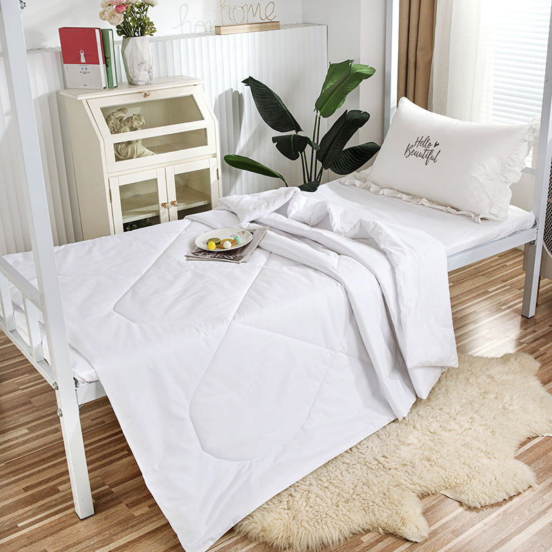 Green Summer Quilt for Dorms and Training (Cotton, Single)