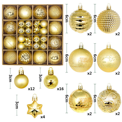 44pcs Christmas Ornaments Set with Decorative Balls