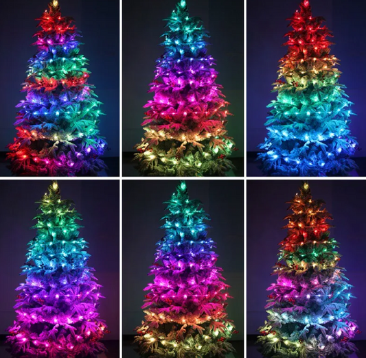 DIY Christmas Tree LED Lighting Chain with Remote Control, Multicolor Decorative Holiday String Lights for Christmas Tree Decorating, Indoor Home Illumination, Festive Party Decorations, Seasonal Displays, and Cozy Holiday Ambience