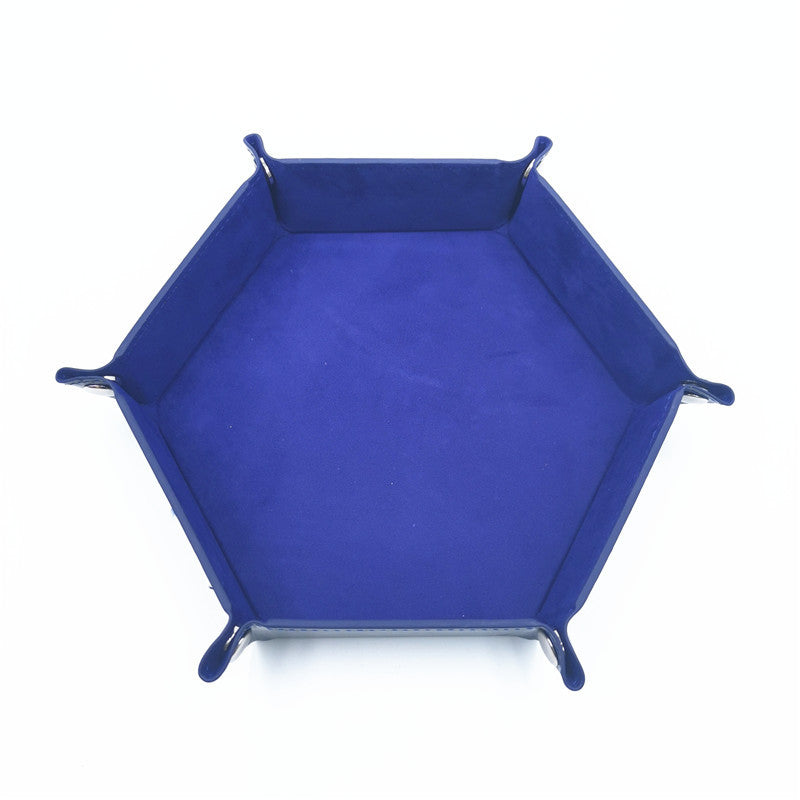Hexagon Velvet Dice Tray and Foldable Storage Box