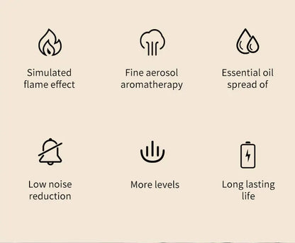 Flame Humidifier with Aromatherapy & Ambient Lighting
