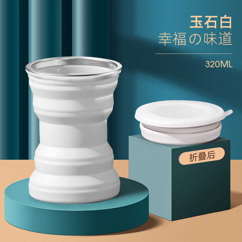 Portable Silicone Folding Travel Cup with Lid