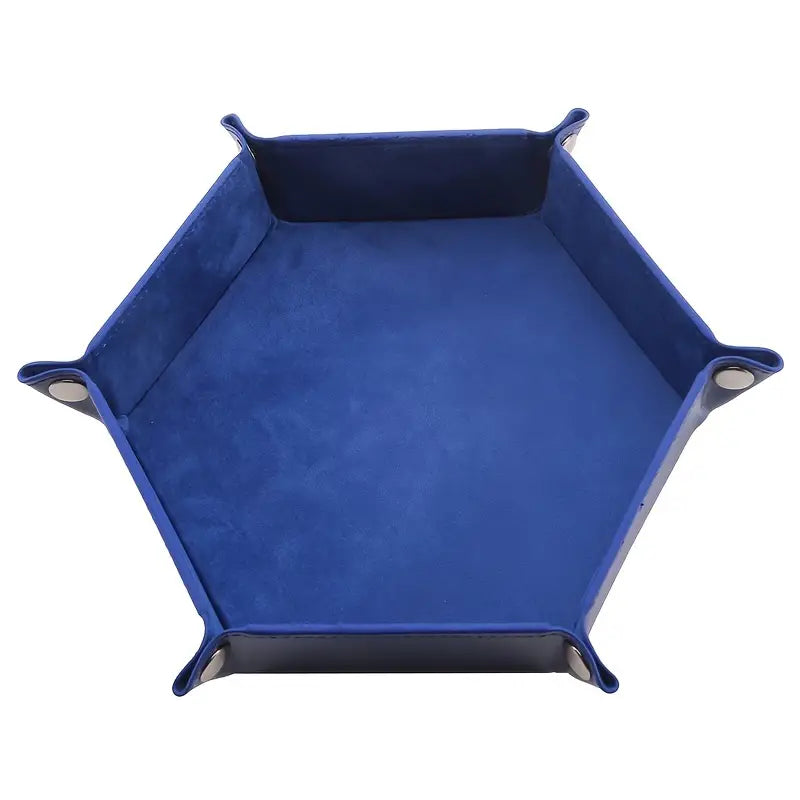 Hexagon Velvet Dice Tray and Foldable Storage Box