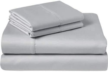 Sleeper Sofa Bed Sheet Set - Full Silver Grey Solid Sofa Bed Sheets - 100% Cotton 400 Thread Count Sofa Sheets - Sleeper Sofa 4 PCs Sheet Set - Sleeper Sofa Sheets - Fits Mattresses Up to 6" Drop